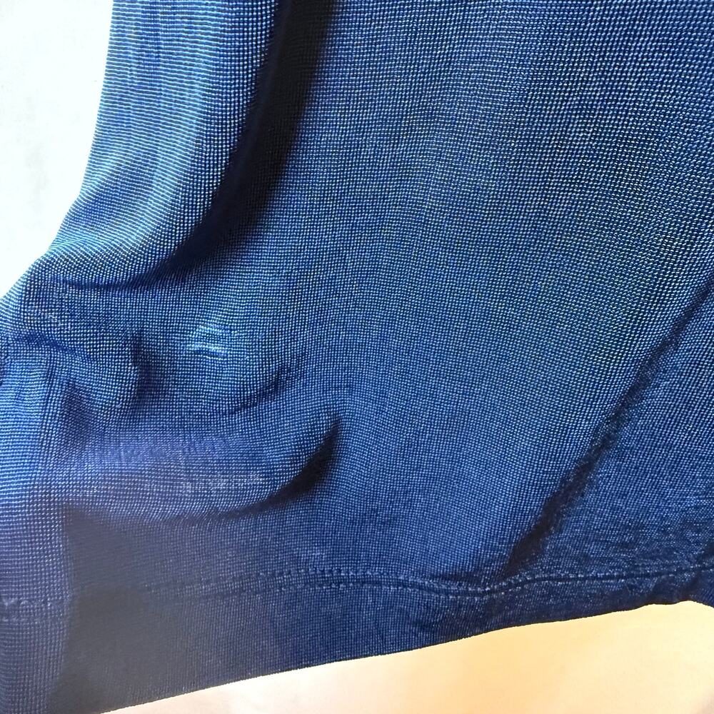 Chicos Travelers Size 2 Large Blue Stretch Knit Tunic Top Long Sleeve USA Office - Picture 5 of 5